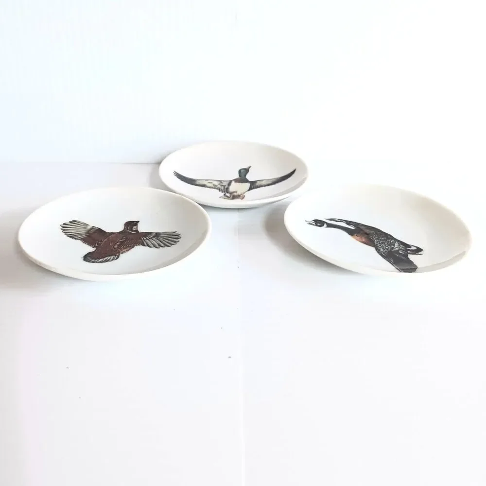 Vintage 1980s Bird Collection Small Plates by Calvert Reserve Whiskey